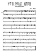 Téléchargez l'arrangement pour piano de la partition de Water music, Finale en PDF